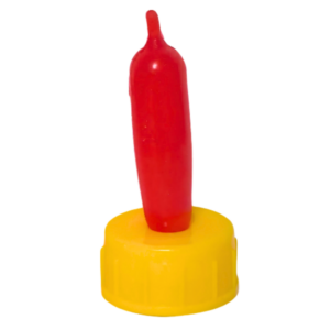 tetina para ternero con tapa amarilla de silicona