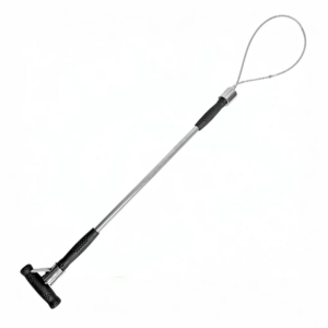 Sujetador de cerdo 60 cm con mango de goma de acero inoxidable